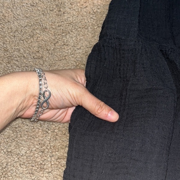 Xirena Rumer Scoop Neck Flutter Sleeve Gauze Tiered Midi Dress Black XL - Picture 7 of 11